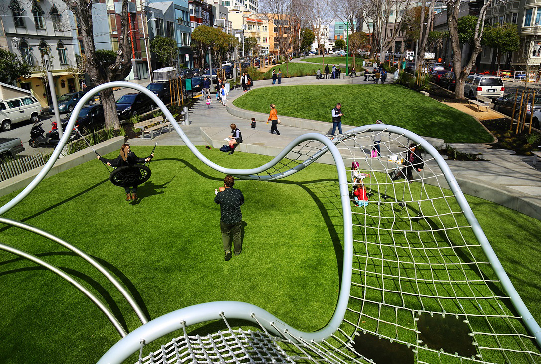 'Shout' rope climbing frame in South Park, San Francisco 'Shout' rope climbing frame in South Park, San Francisco