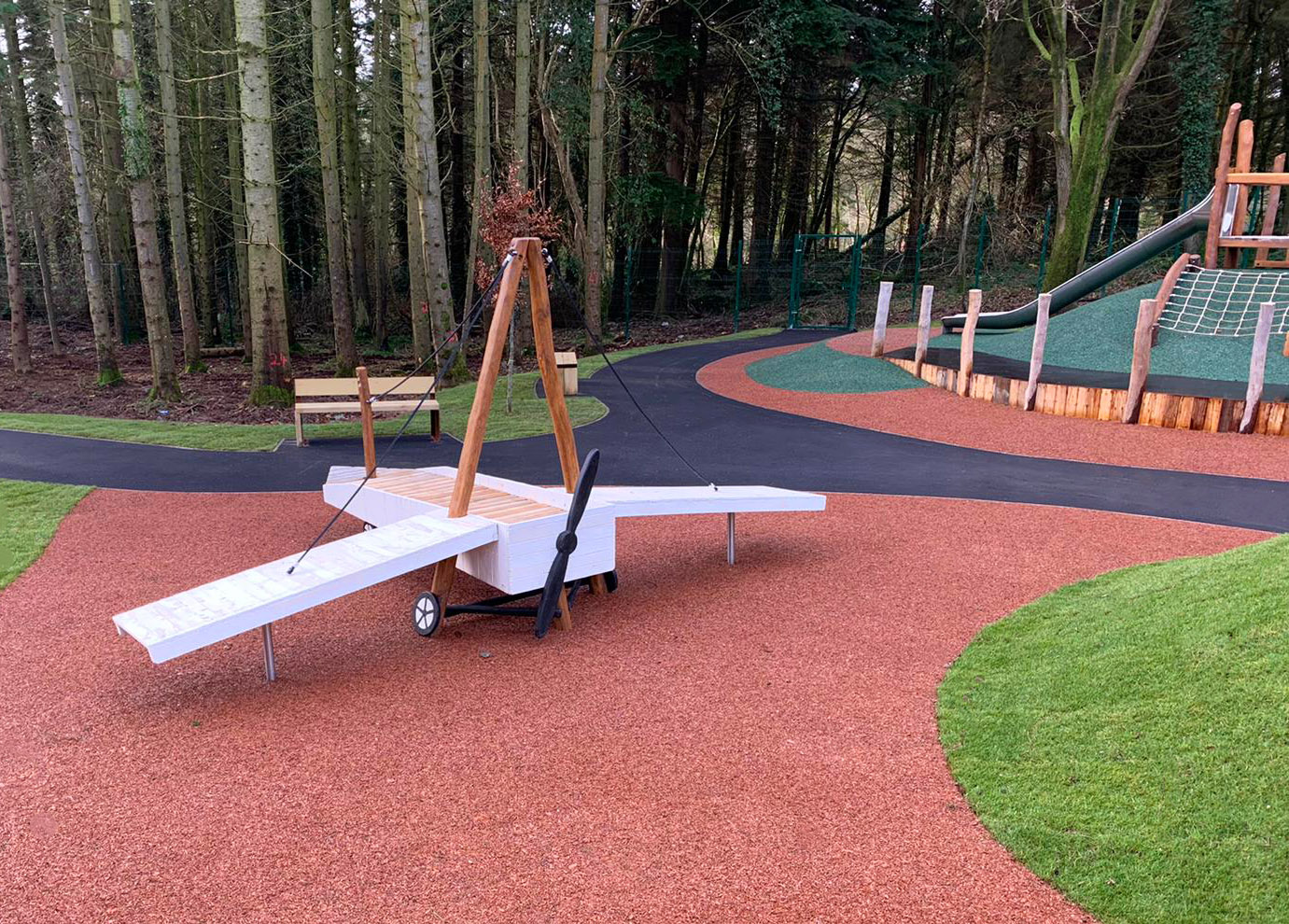 Timber aeroplane play structure with propellor
