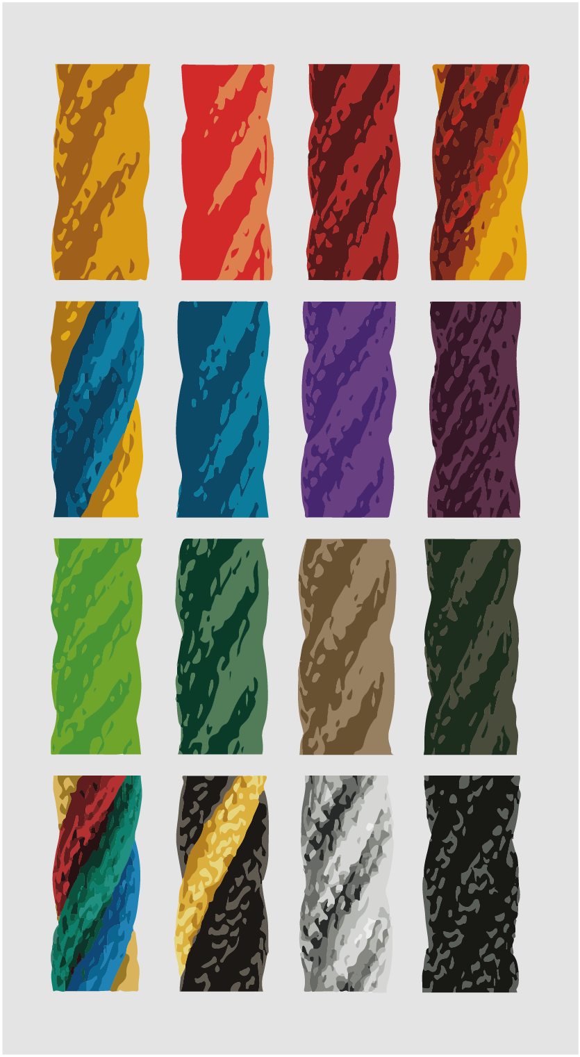 Rope colour swatches