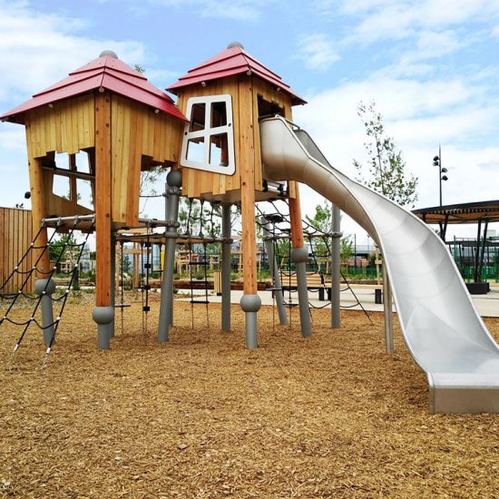 Woodville timber climbing frame with slide