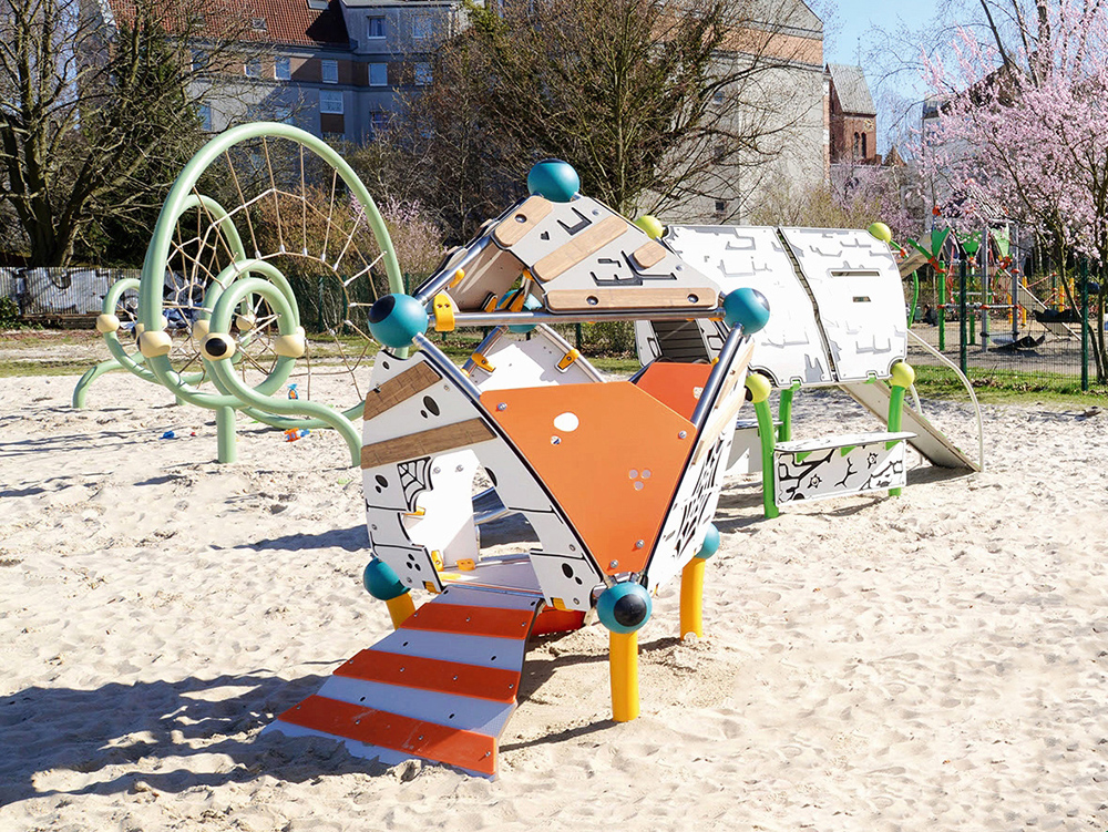 Bright and colourful playground in sandpit