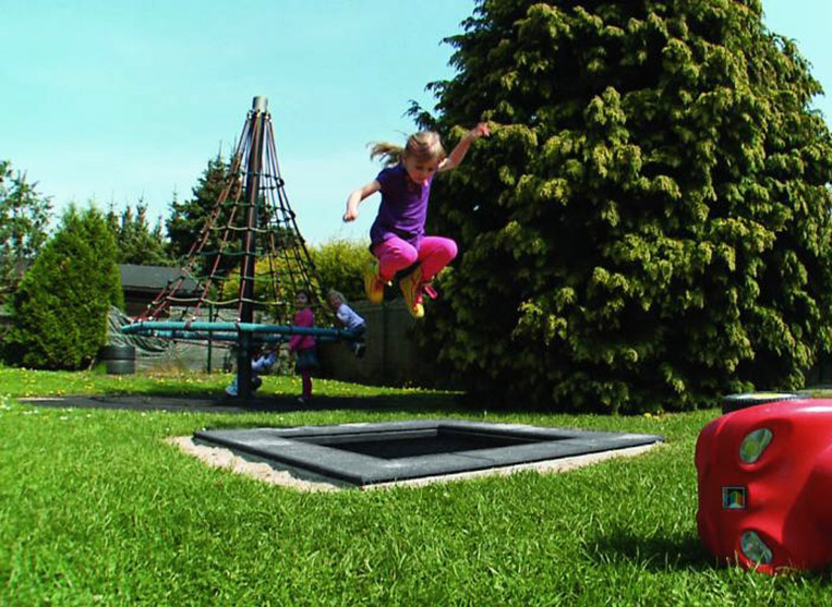 Girl on kids tramp eurotramp trampoline