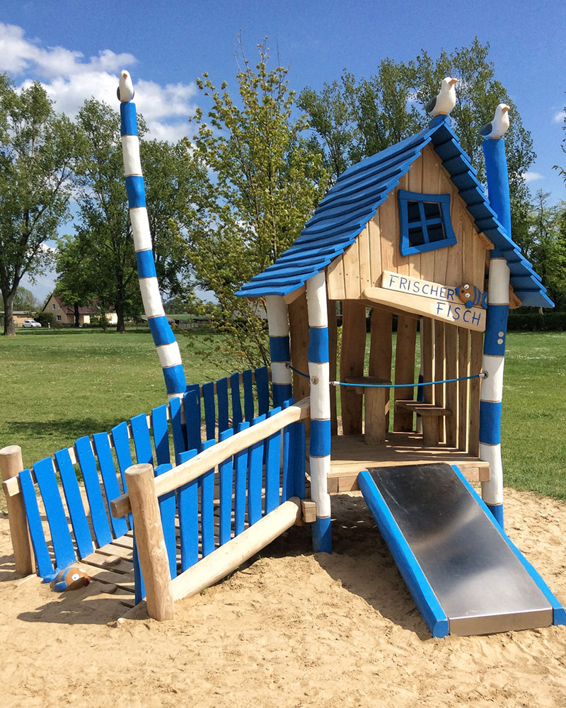 Fresh fish playhouse with ramp and slide