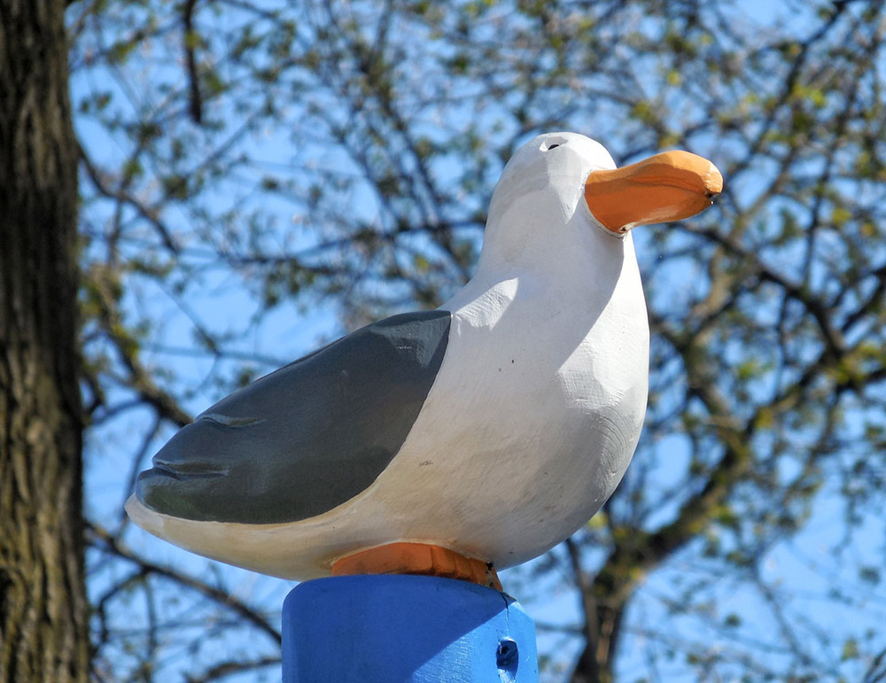 Seagull themed sculpture