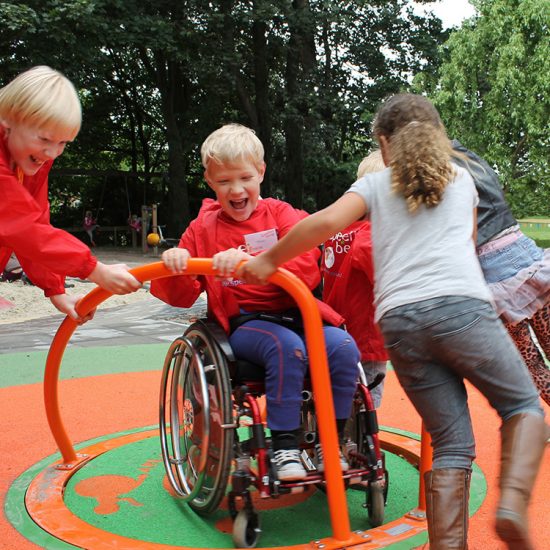 Children using access spinner