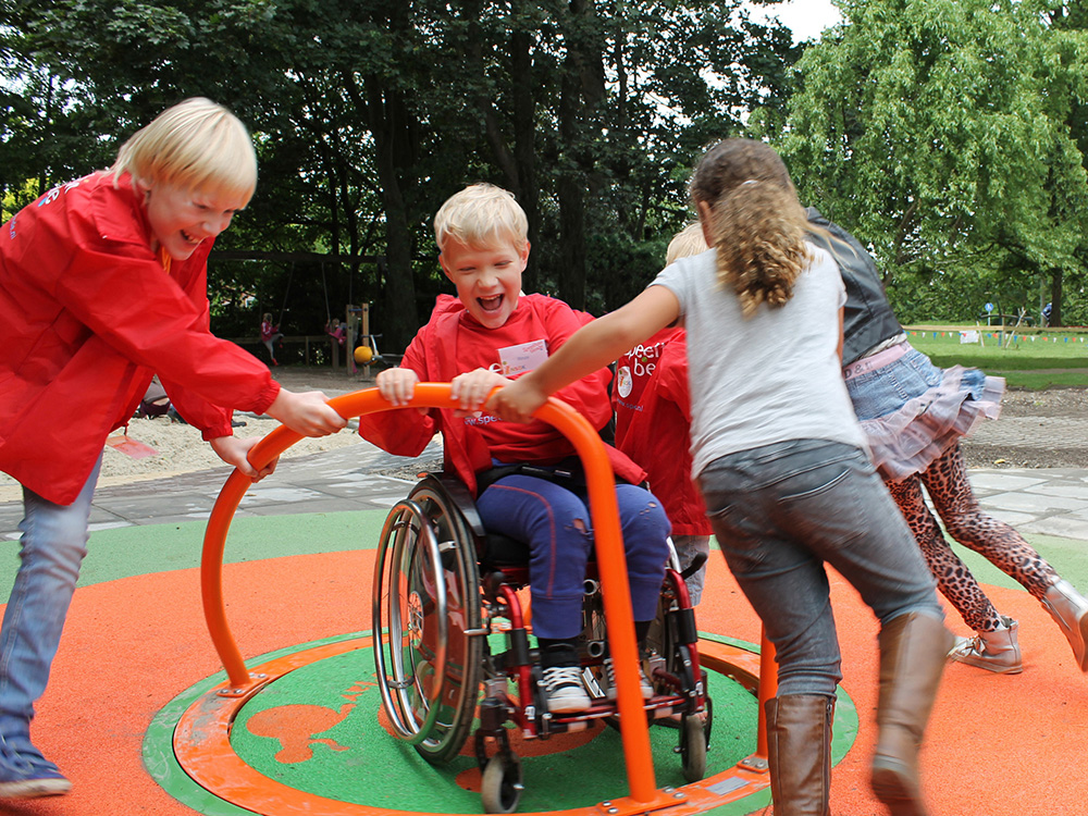 Children using access spinner