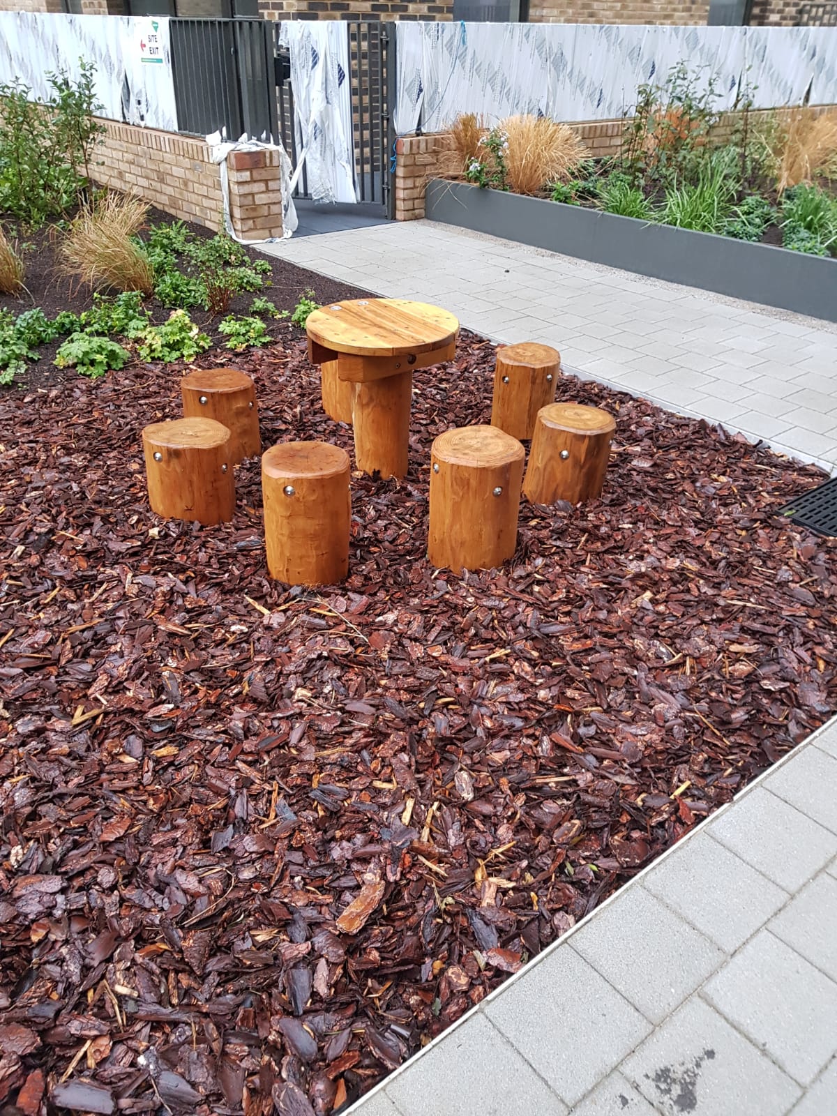 Seating area in bark